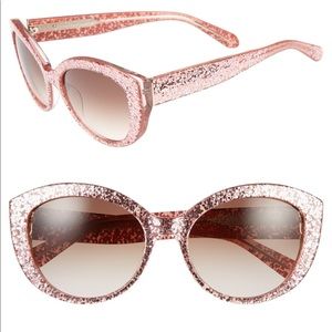 sherrie cat-eye sunglasses, pink glitter